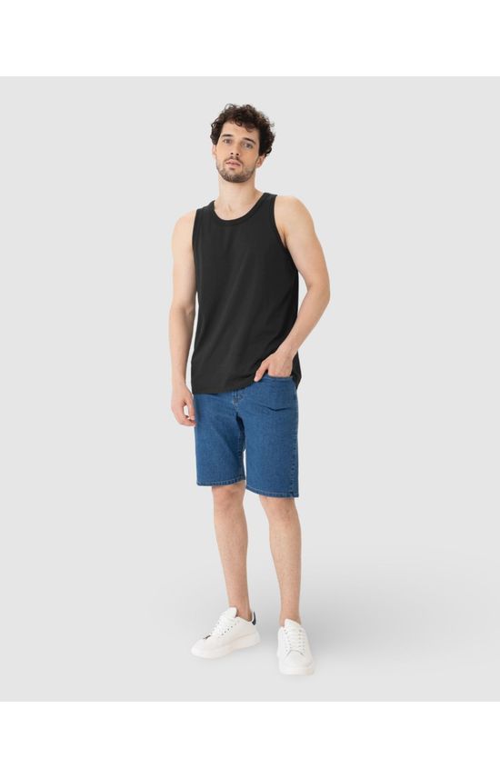 Regata Básica Masculina Decote Redondo Em Algodão