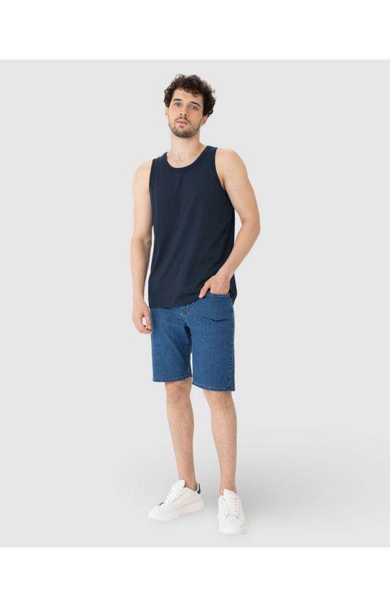 Regata Básica Masculina Decote Redondo Em Algodão