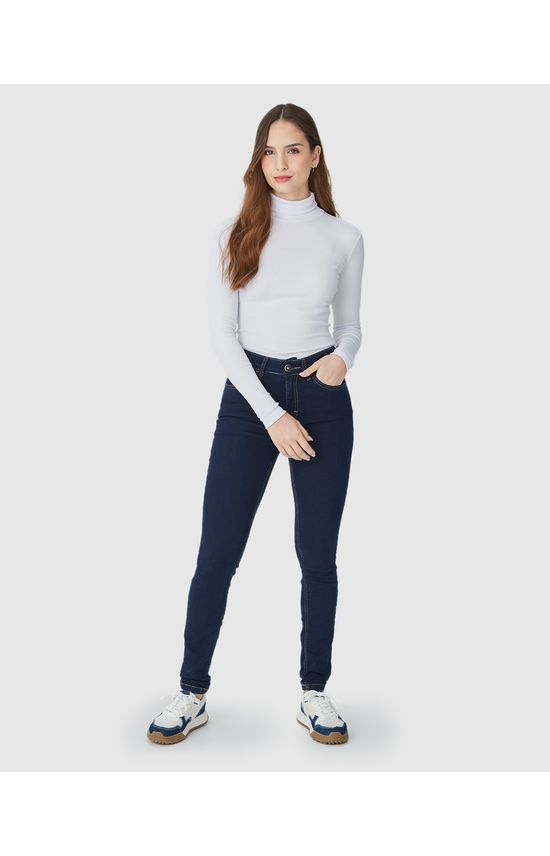Calça Feminina Skinny Cintura Média Em Flex Jeans