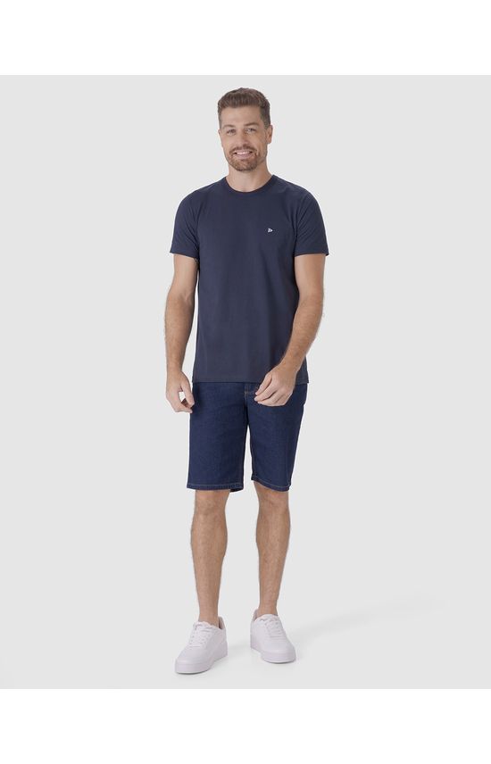 Bermuda Masculina Tradicional Cintura Média Em Jeans Com Poliéster Reciclado