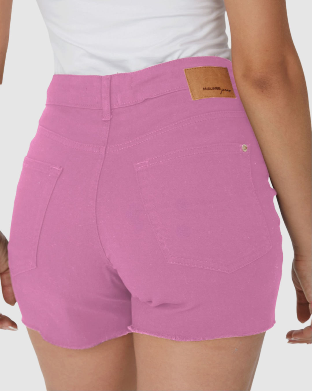 Shorts Feminino Cintura Média Em Sarja Com Elastano - Imagem 5