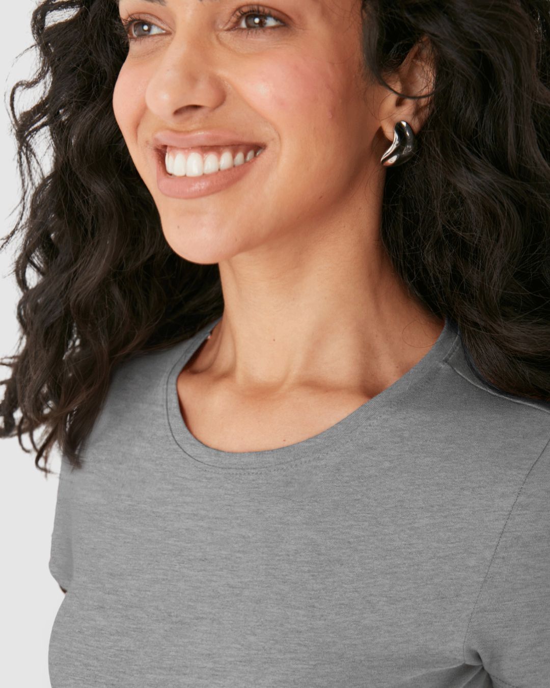 Blusa Básica Feminina Decote Redondo Em Algodão - Imagem 8