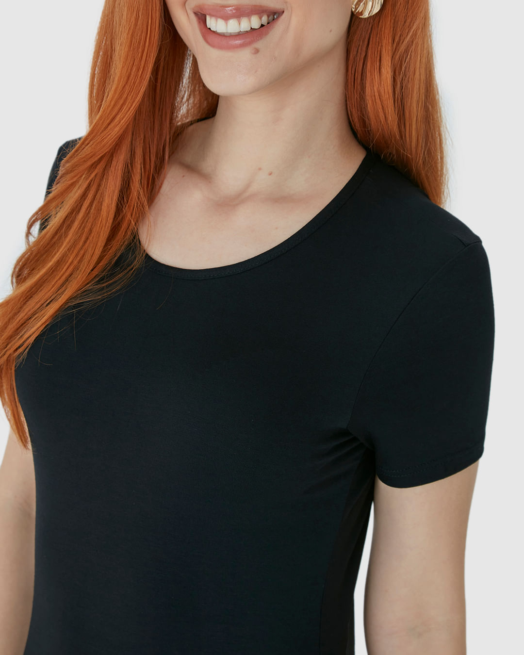Vestido Básico Feminino Manga Curta Em Viscose Stretch - Imagem 28