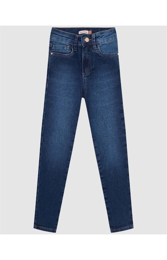 Calça Menina Skinny Cós Elástico Em Jeans Com Elastano - Carinhoso