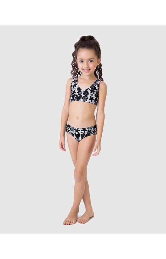 Conjunto Infantil Menina Blusa + Calcinha Biquíni Malha UV50+ Malwee Kids