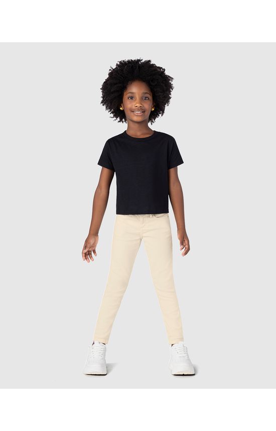 Calça Infantil Menina Skinny Em Sarja Com Elastano Malwee Kids