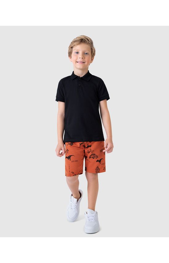 Bermuda Infantil Menino Estampada Em Moletinho Malwee Kids
