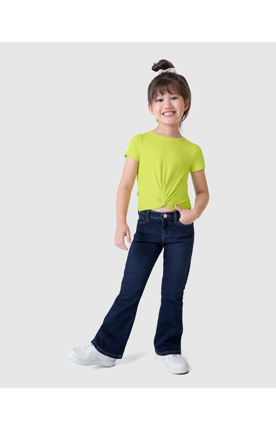 Calça Infantil Menina Flare Em Jeans Moletom Malwee Kids