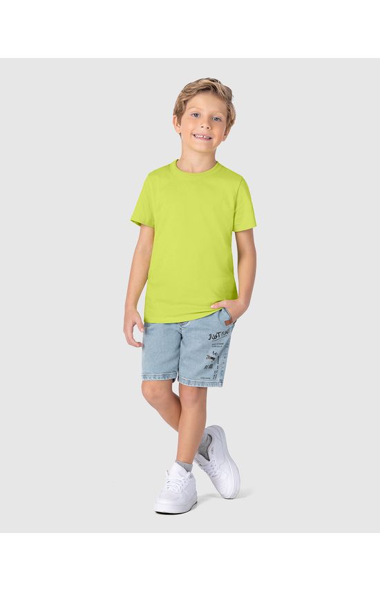 Bermuda Infantil Menino Estampa Just Fun Em Jeans Moletom Malwee Kids