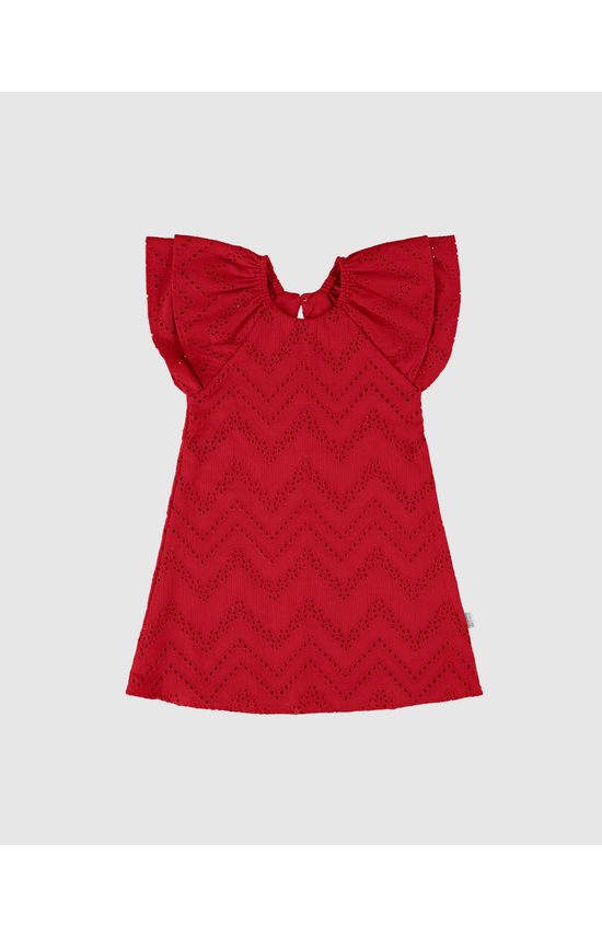 Vestido Infantil Abertura Costas Em Laise Algodão Malwee Kids
