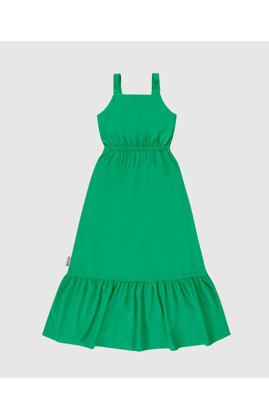 Vestido Infantil Longo Amarração Costas Em Viscose Malwee Kids