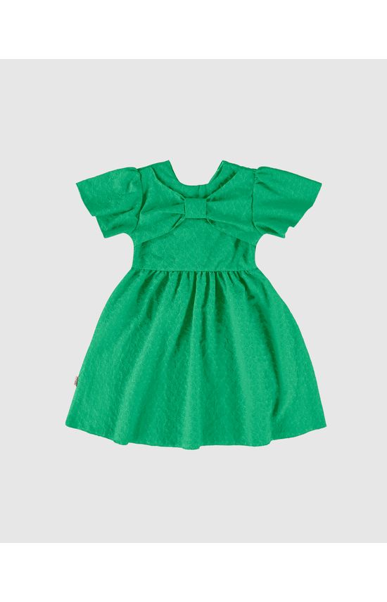 Vestido Infantil Laço Frontal Em Laise Algodão Malwee Kids