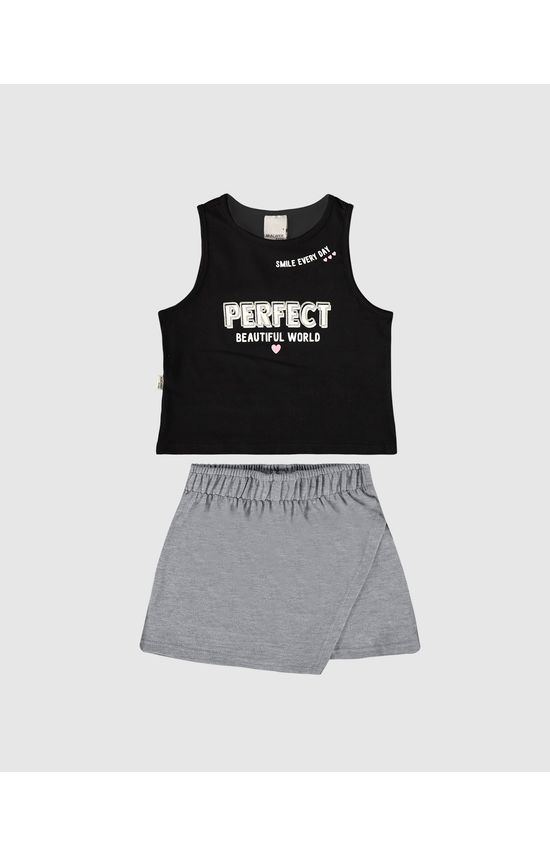 Conjunto Infantil Menina Regata Perfect Em Malha Algodão Malwee Kids