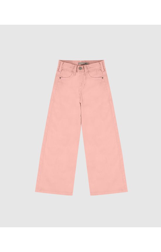 Calça Infantil Menina Wide Leg Em Sarja Com Elastano Malwee Kids
