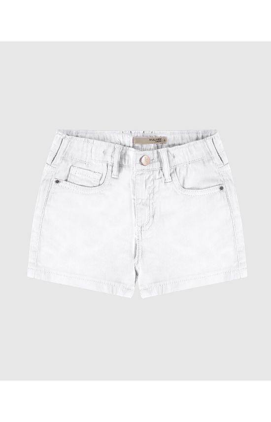 Shorts Infantil Menina Cintura Média Em Sarja Com Elastano Malwee Kids