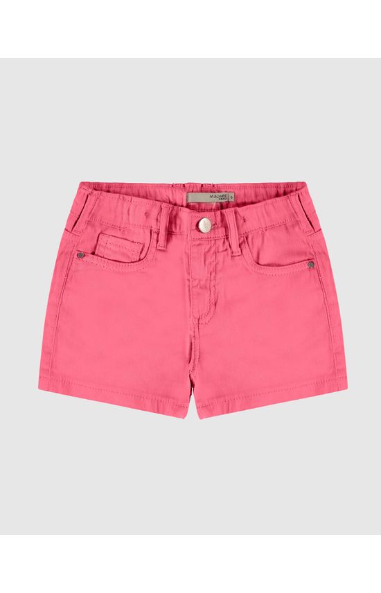 Shorts Infantil Menina Cintura Média Em Sarja Com Elastano Malwee Kids