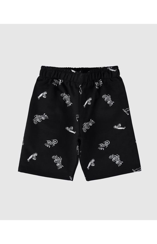 Bermuda Infantil Menino Estampada Em Moletinho Malwee Kids