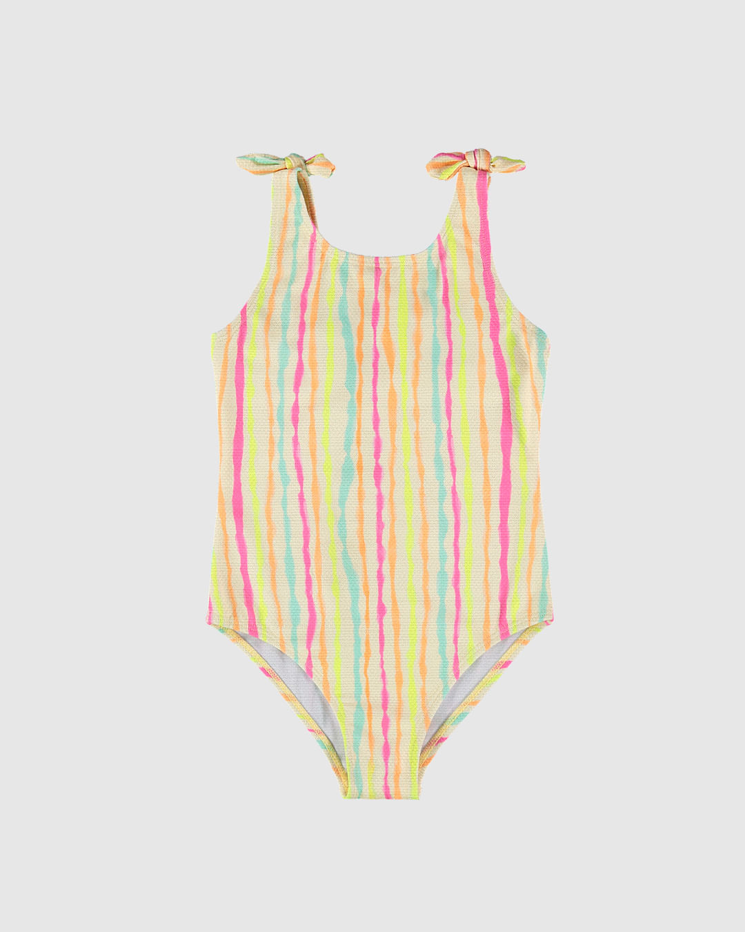 Maiô Infantil Menina Listrado em Malha Texturizada UV50+ Malwee Kids