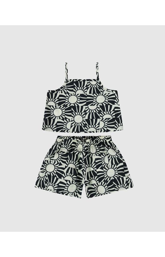 Conjunto Infantil Menina Com Kimono Em Viscose Malwee Kids