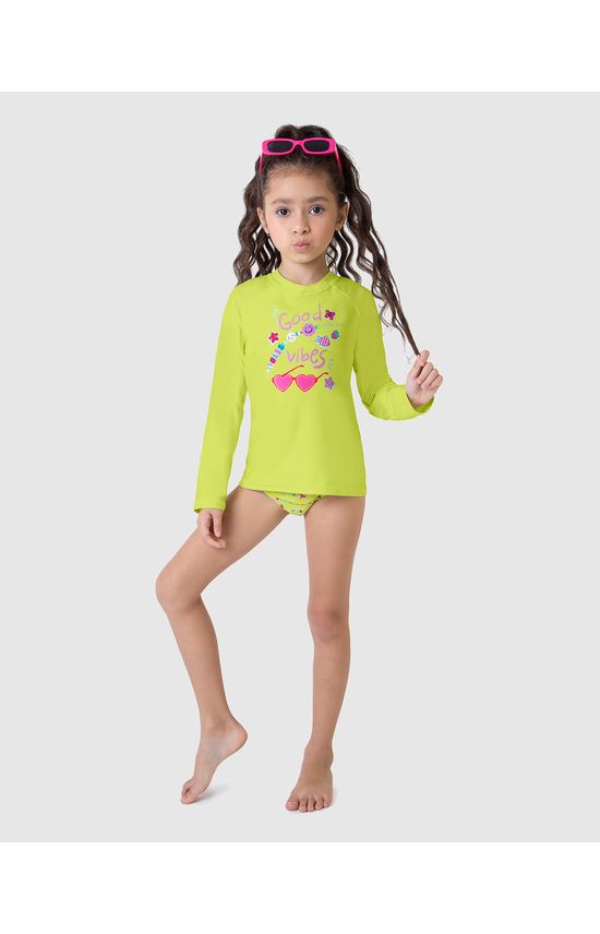Camiseta Praia Infantil Unissex Estampa Frontal Em Malha UV50+ Malwee Kids