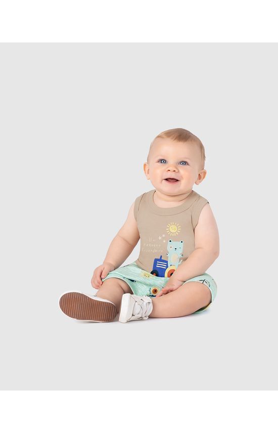 Conjunto Infantil Menino Um Pequeno Fazendeiro Em Algodão Malwee Kids