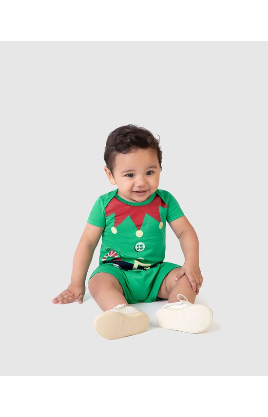 Macaquinho Infantil Unissex Especial Natal Em Algodão Malwee Kids