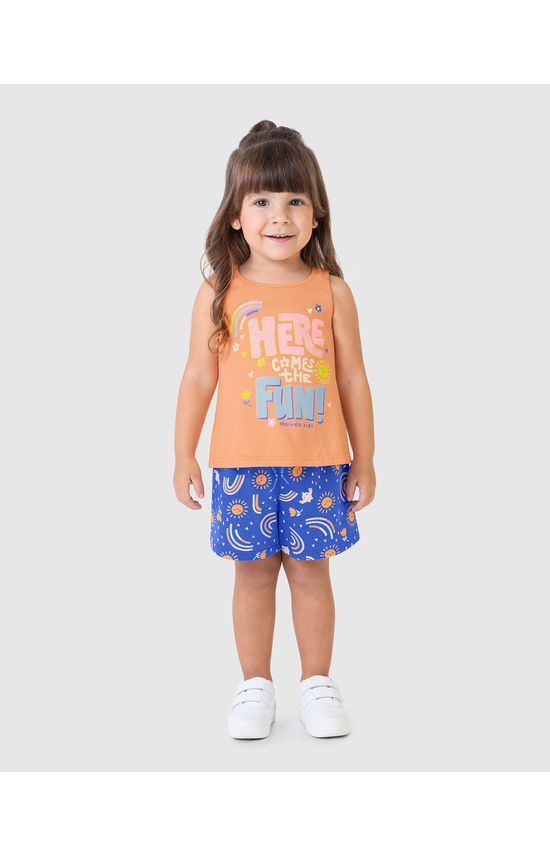 Conjunto Infantil Menina Here Comes The Fun! Em Algodão Malwee Kids