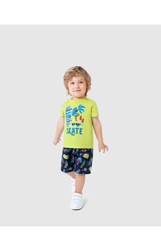 Conjunto Infantil Menino Estampa Skate Com Aplique Interativo Malwee Kids