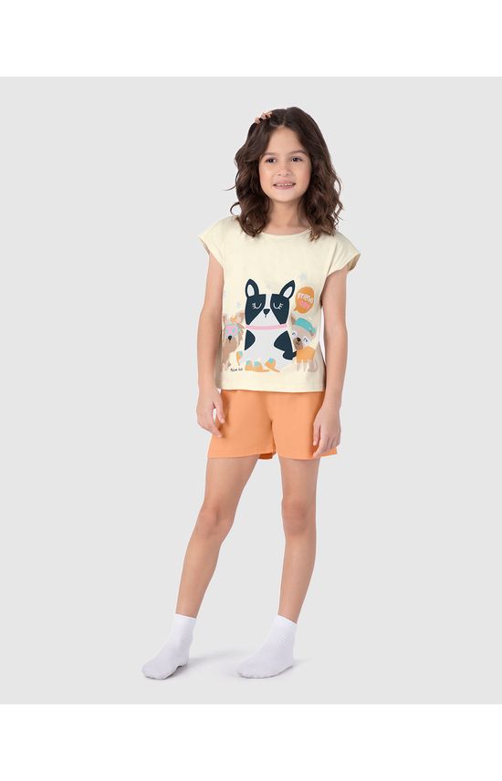 Pijama Infantil Menina Friends Night Em Algodão Malwee Kids