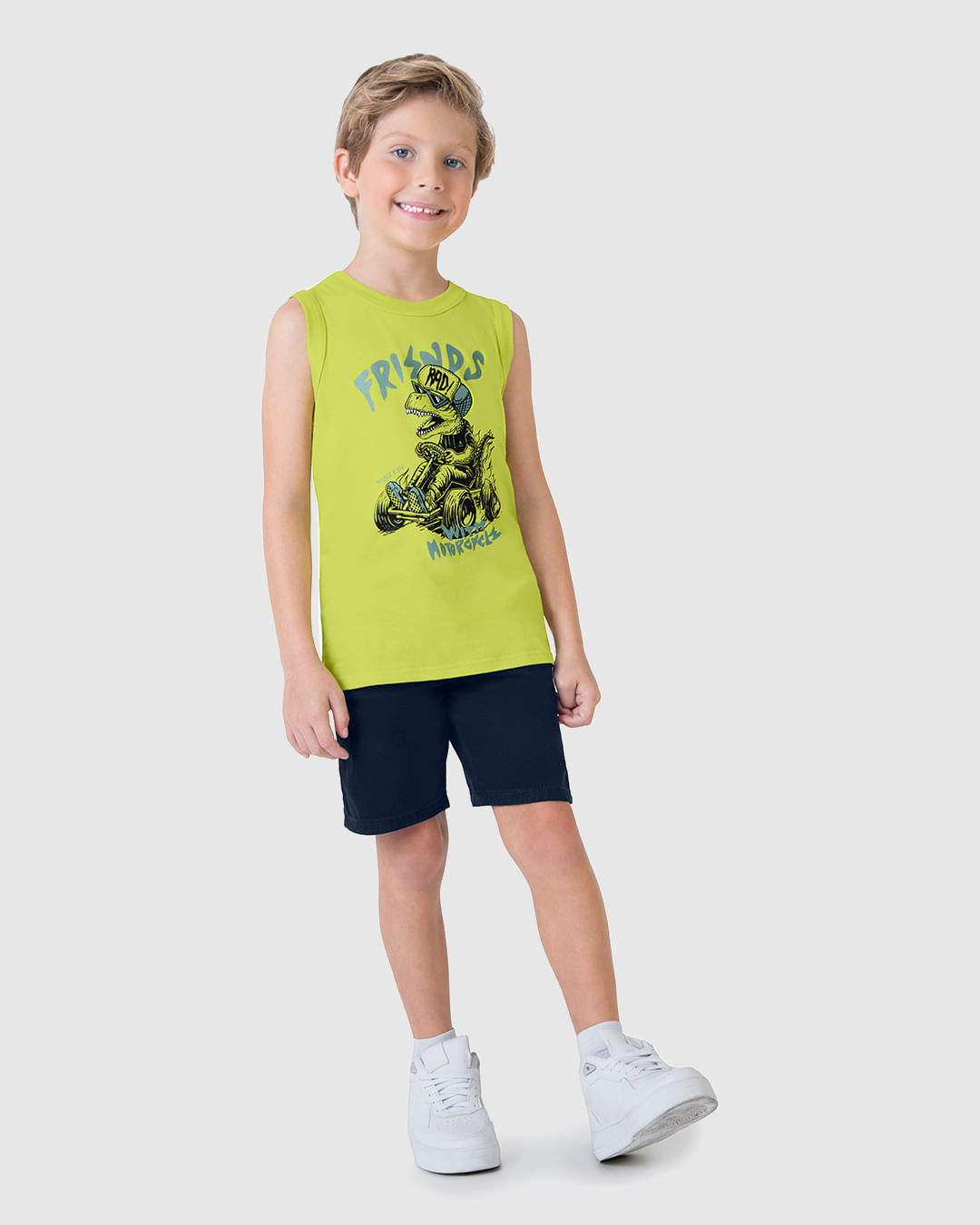Regata Infantil Menino Friends With Motorcycles em Algodão Malwee Kids