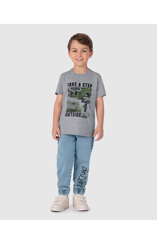 Camiseta Infantil Menino Take A Step Outside Em Algodão Malwee Kids