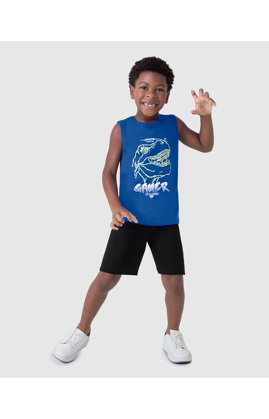Conjunto Infantil Menino Regata Com Estampa Em Algodão Malwee Kids