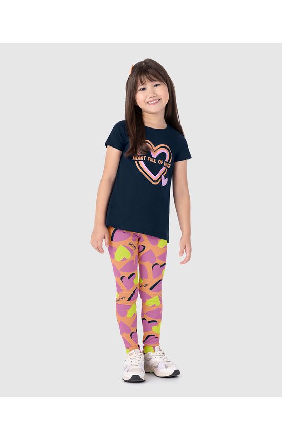 Conjunto Infantil Menina Blusa Heart Full Of Love E Legging Malwee Kids