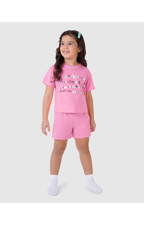Pijama Infantil Menina Blusa To Sleep Em Malha Rajada Malwee Kids