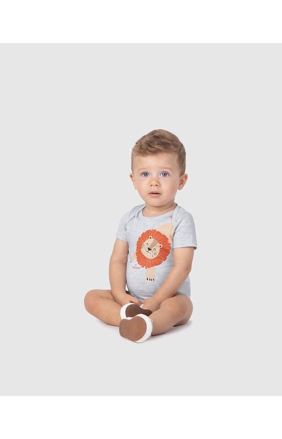Body Bebê Oi Amigos! Manga Curta Em Algodão Malwee Kids