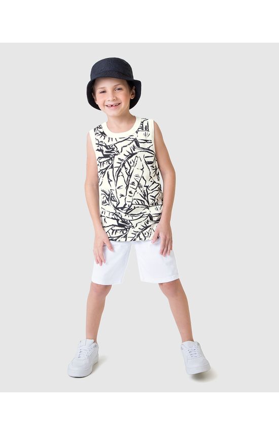Regata Infantil Menino Estampada Em Algodão Malwee Kids