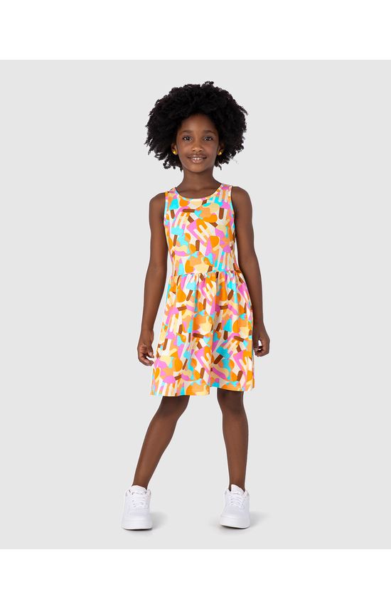 Vestido Infantil Estampado Em Algodão Malwee Kids