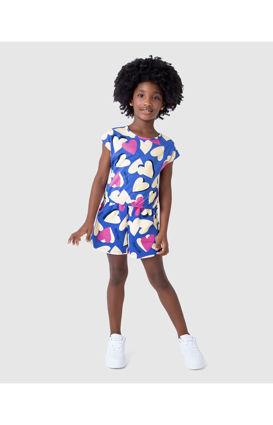 Shorts Infantil Menina Clochard Estampado Em Moletinho Malwee Kids