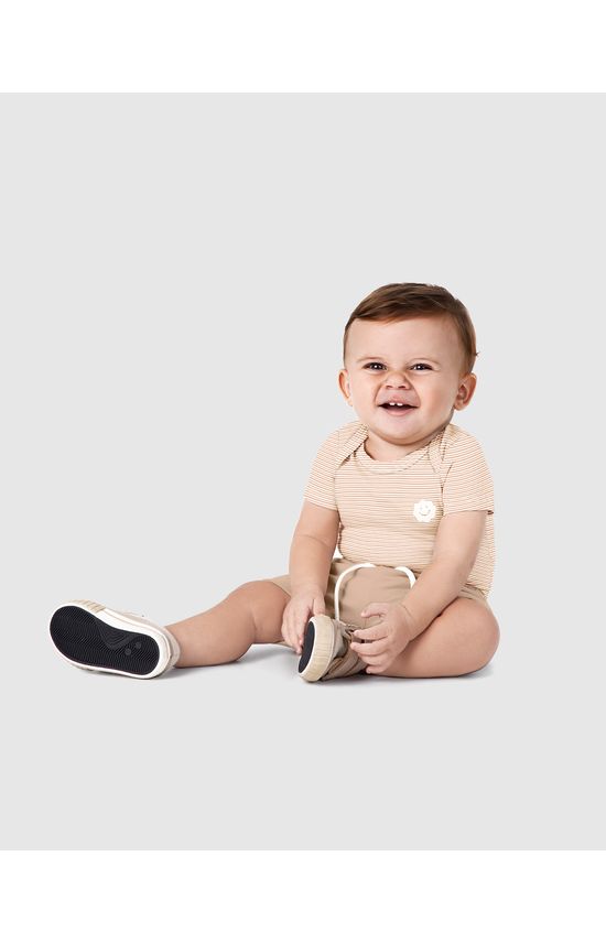 Conjunto Infantil Menino Body Manga Curta E Bermuda Em Algodão Malwee Kids