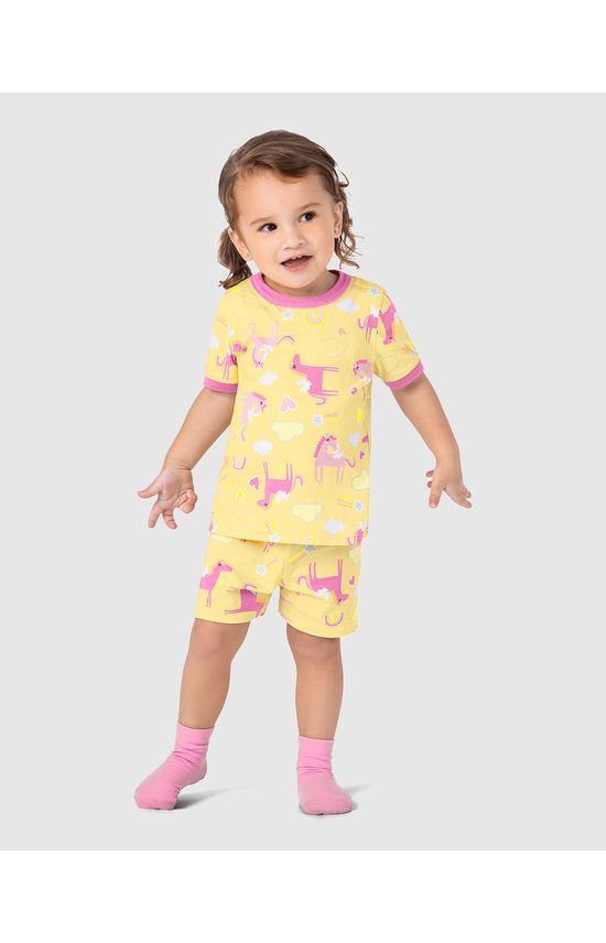 Pijama Infantil Menina Brilha No Escuro Em Algodão Malwee Kids