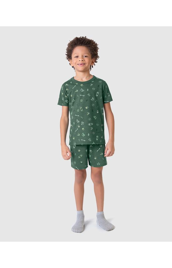 Pijama Infantil Menino Estampado Brilha No Escuro Em Algodão Malwee Kids