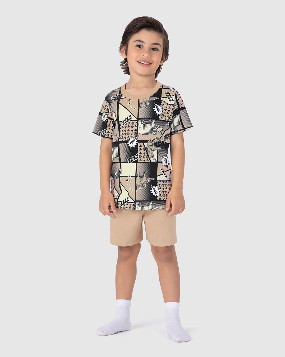 Pijama Infantil Menino Camiseta Estampa Corrida Em Algodão Malwee Kids - Imagem 9