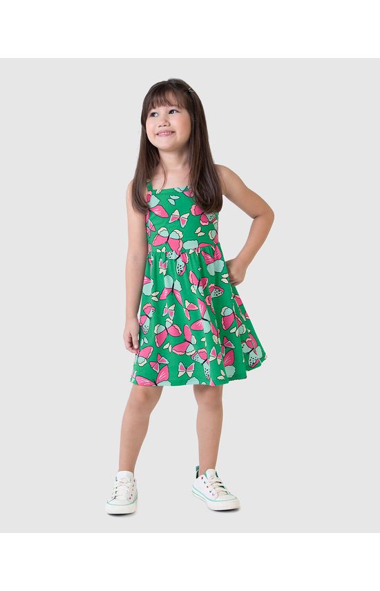 Vestido Infantil Rodado Decote Reto Em Algodão Malwee Kids