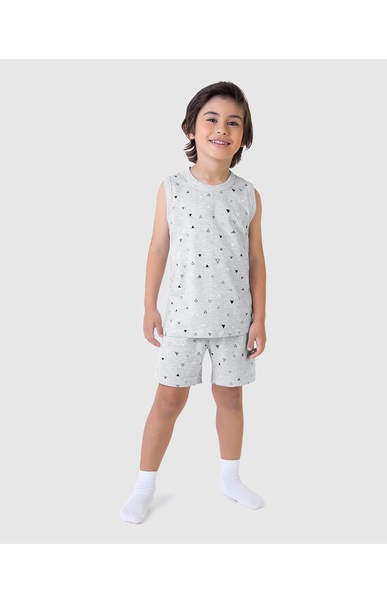 Pijama Infantil Menino Regata E Shorts Estampado Em Algodão Malwee Kids