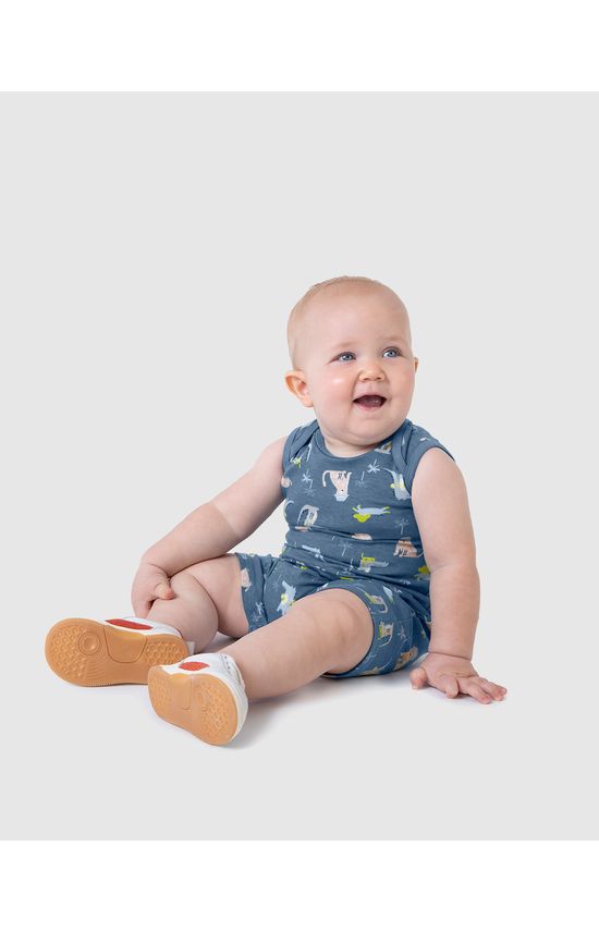 Macaquinho Infantil Menino Estampado Em Algodão Malwee Kids