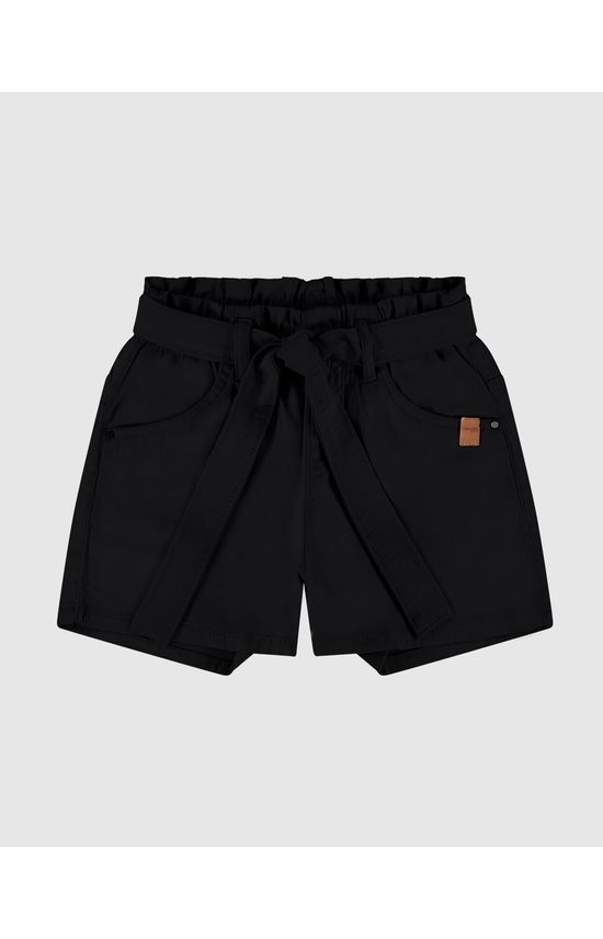 Shorts Infantil Menina Amplo Em Sarja Com Elastano Malwee Kids