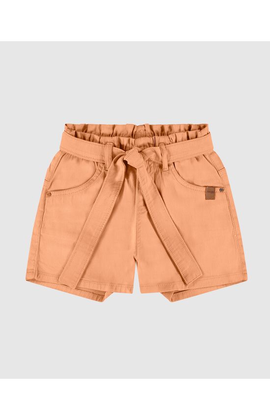 Shorts Infantil Menina Amplo Em Sarja Com Elastano Malwee Kids