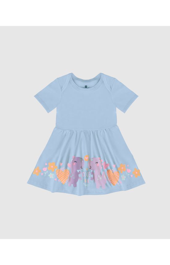 Vestido Body Infantil Estampa + Glitter Em Algodão Malwee Kids