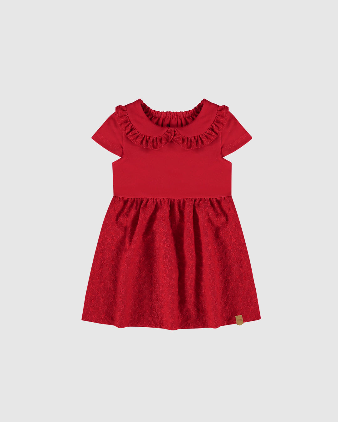 Vestido Infantil Gola Com Babados Em Algodão Malwee Kids - Imagem 2