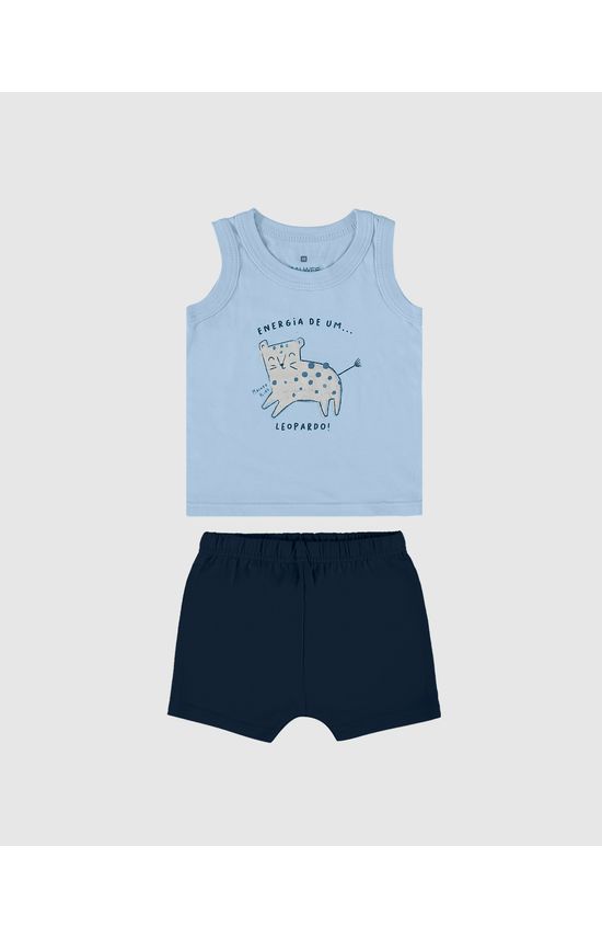 Conjunto Infantil Menino Bermuda Saruel Em Algodão Malwee Kids